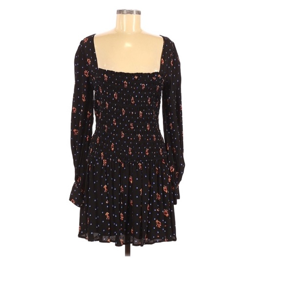 FREE PEOPLE BLACK BOHO MINI DRESS - Picture 11 of 12
